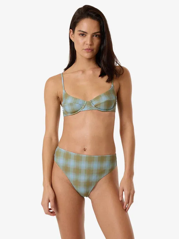 THRILLS Ansley 90s High Cut Bikini Bottoms - STONE BLUE sold by Sun Diego Boardshops