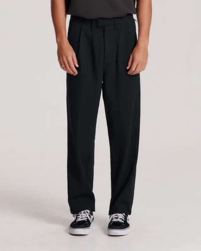 Critical Slide Harro Twill Pleat Pant - BLACK sold by Sun Diego Boardshops