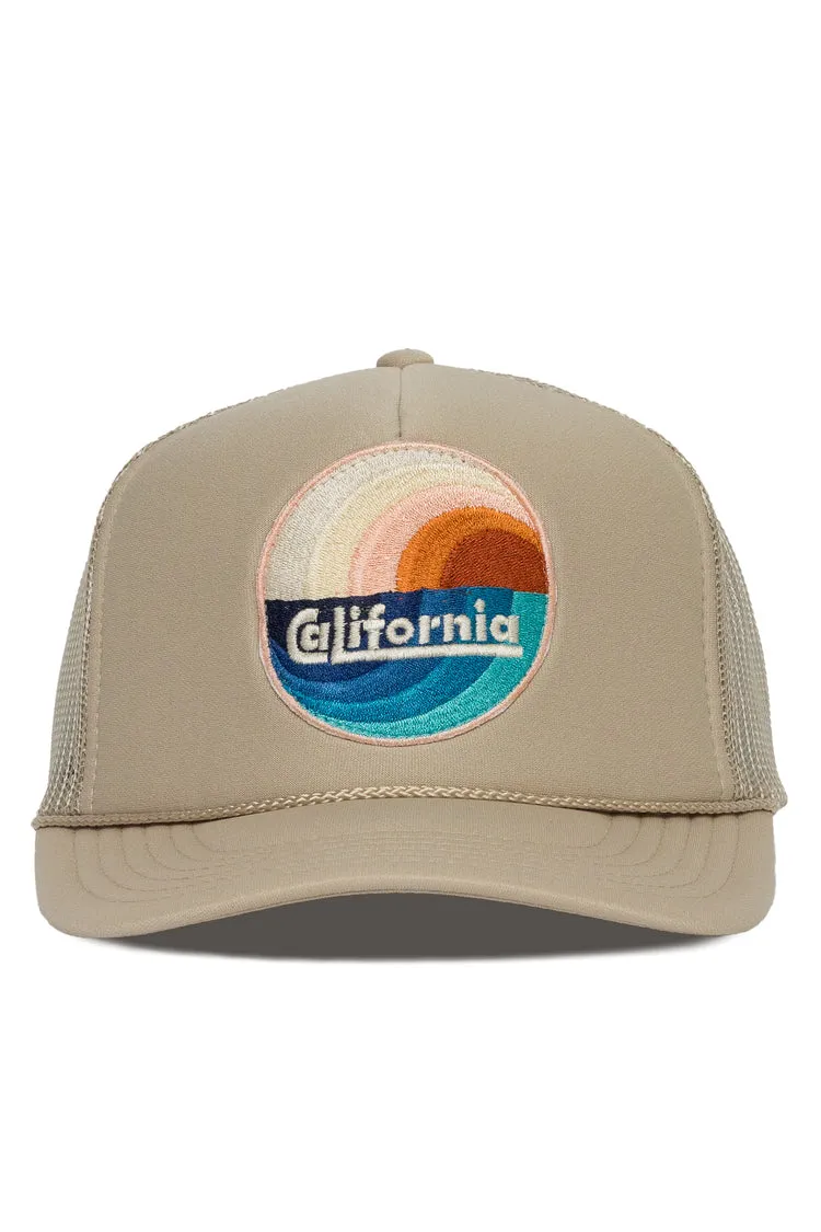 That Friday Feeling California Waves Trucker Hat - TAN sold by Sun Diego Boardshops