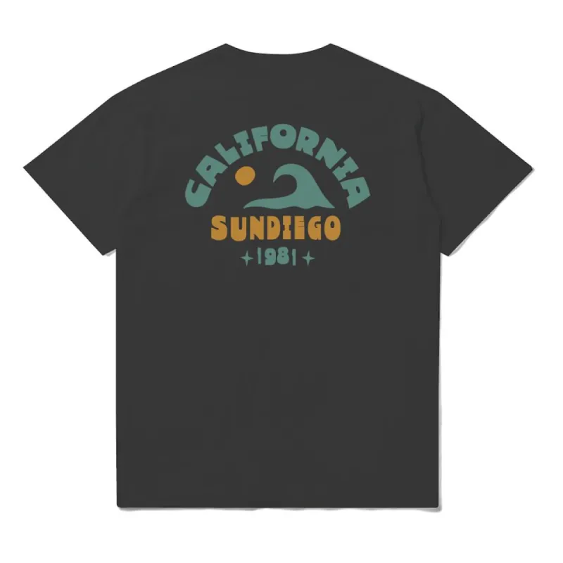 Sun Diego CALIFORNIA WAVE T-Shirt - VINTAGE BLACK made by Sun Diego Boardshops