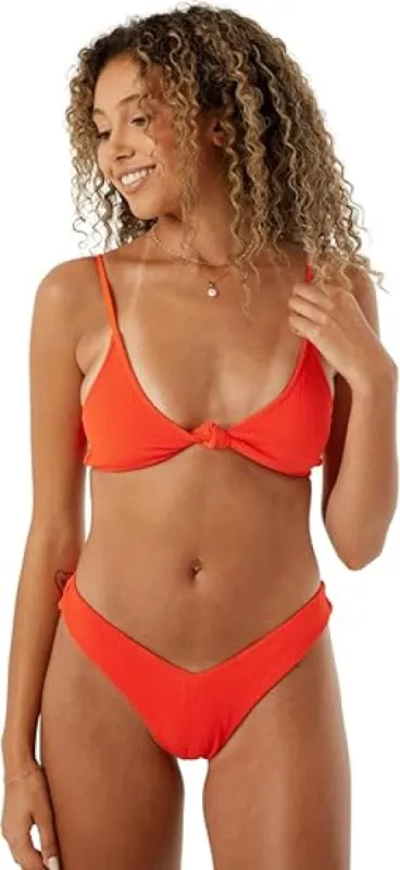 Roxy Aruba V Front Cheeky Bikini Bottom - RED sold by Sun Diego Boardshops
