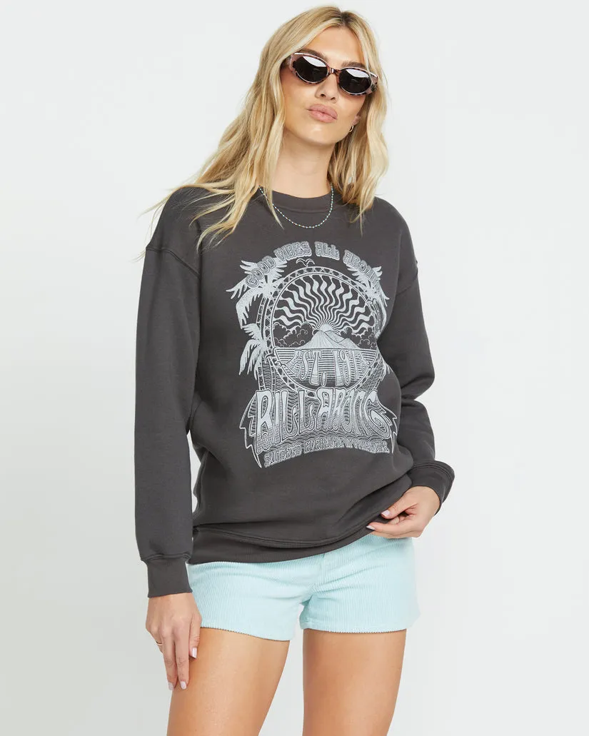 Billabong Palm Classics Crew Sweatshirt - OFF BLACK sold by Sun Diego Boardshops
