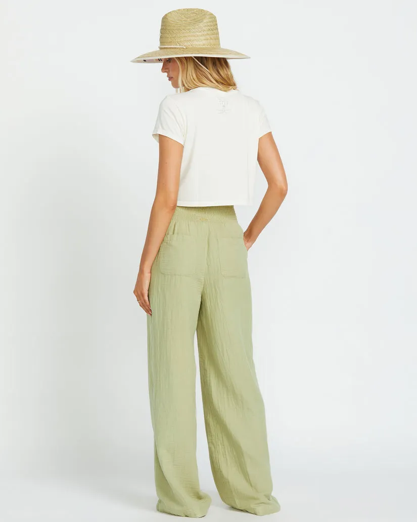 Billabong New Waves Gauze Elastic Waist Pants - AVOCADO sold by Sun Diego Boardshops product image thumbnail 2