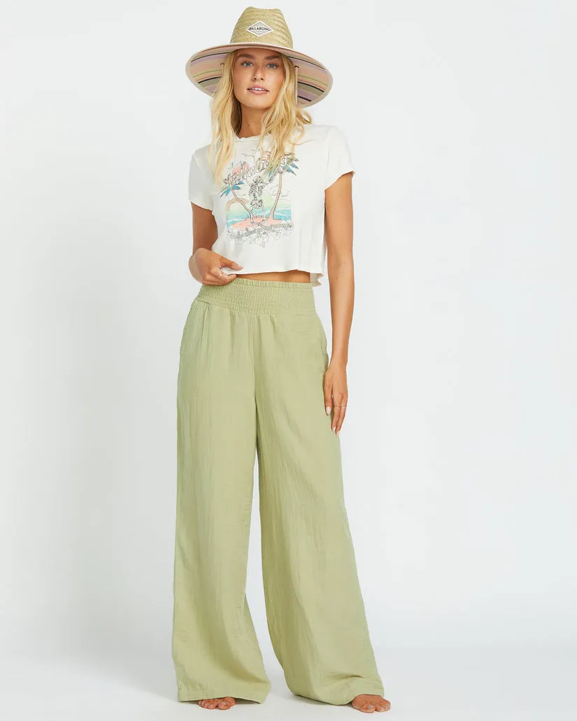 Billabong New Waves Gauze Elastic Waist Pants - AVOCADO sold by Sun Diego Boardshops