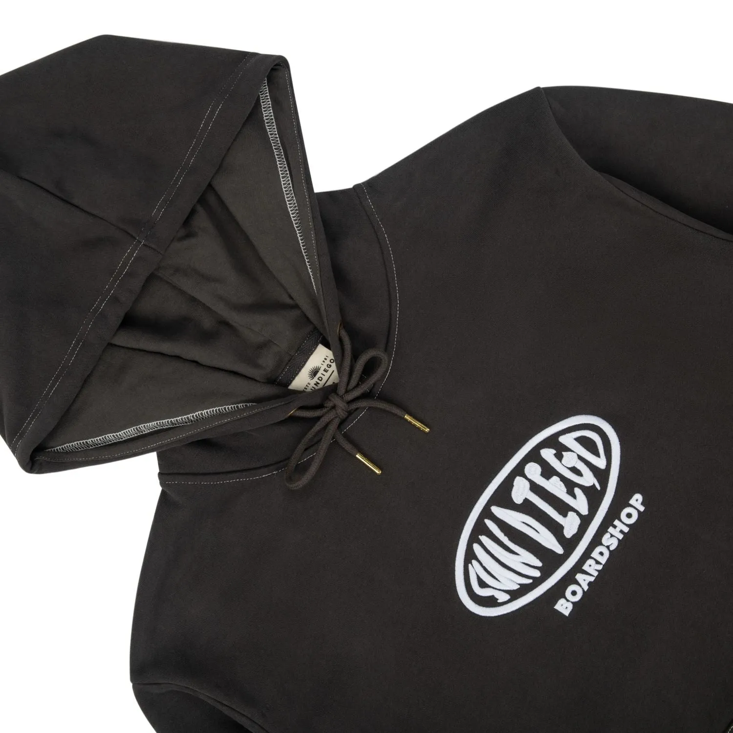 SunDiego Oval Contrast Hoodie - BLACK sold by Sun Diego Boardshops product image thumbnail 2