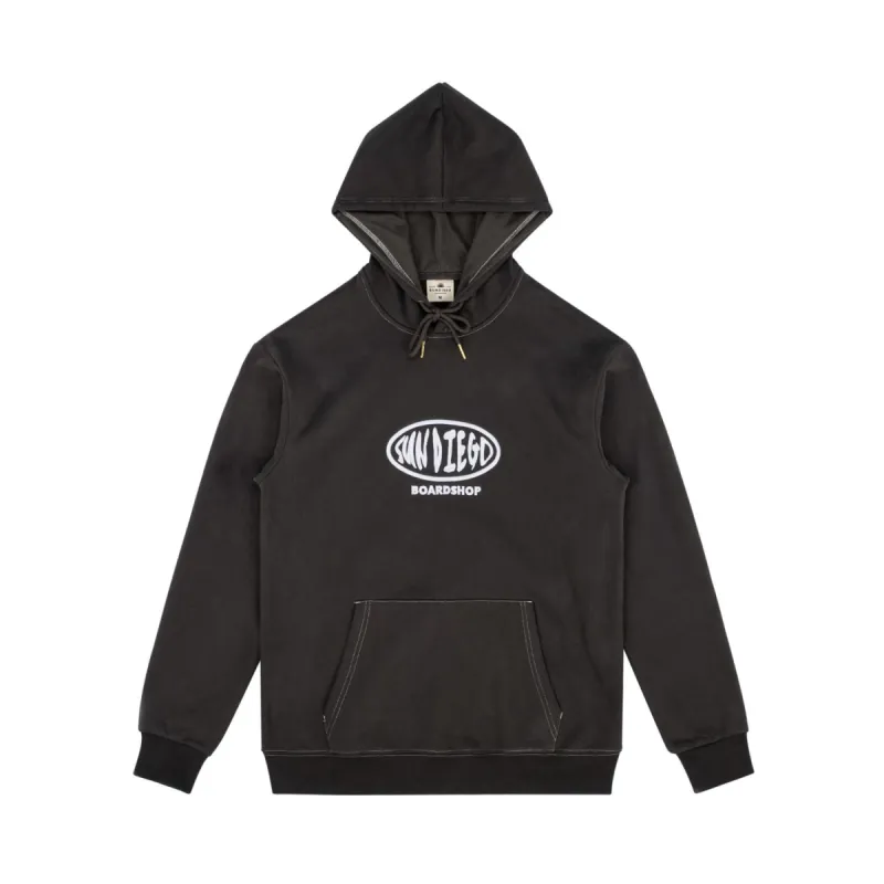 SunDiego Oval Contrast Hoodie - BLACK sold by Sun Diego Boardshops