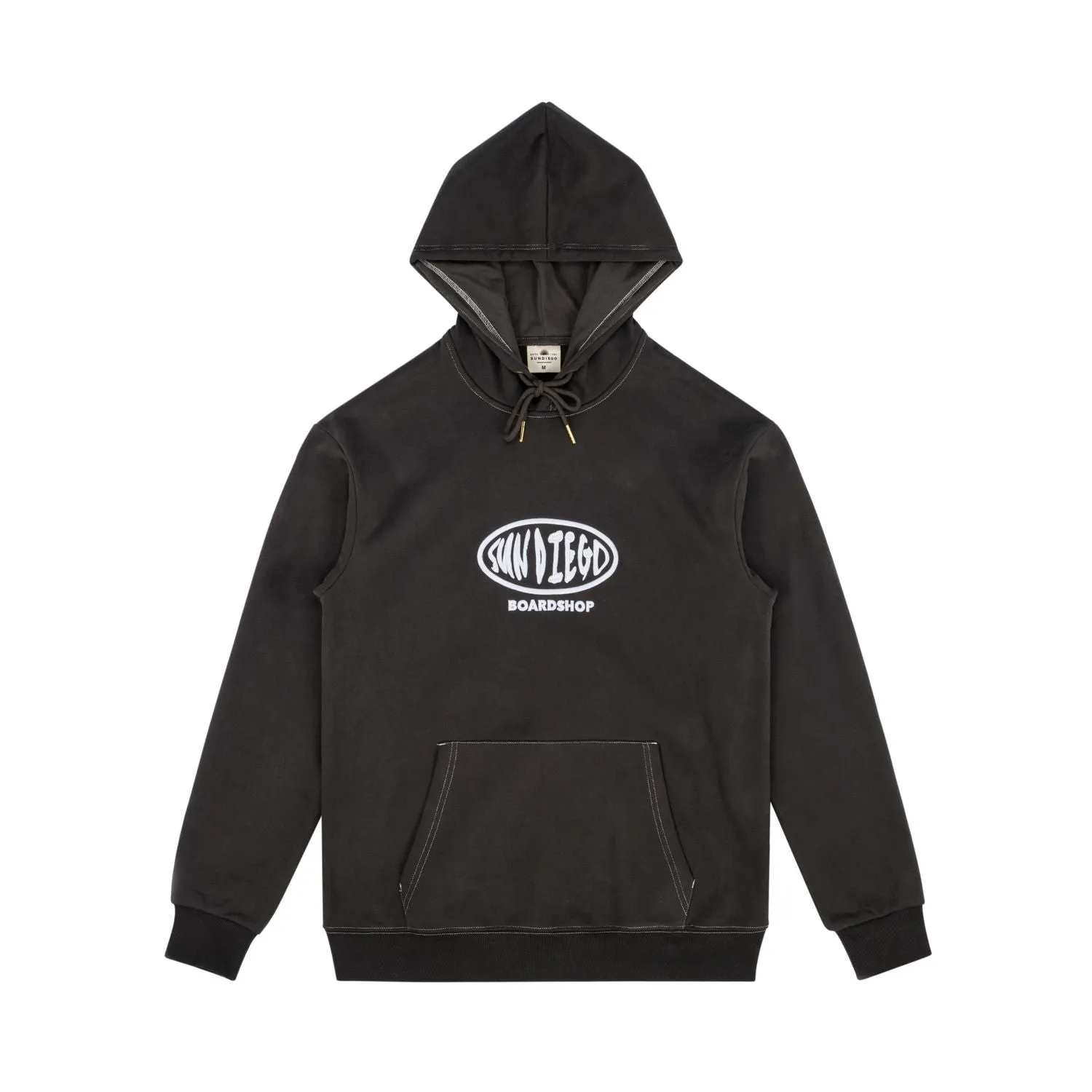 SunDiego Oval Contrast Hoodie - BLACK sold by Sun Diego Boardshops