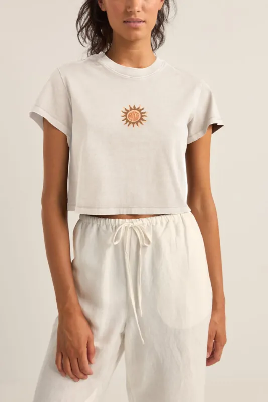 Rhythm Sunshine Crop Crew Tee - VINTAGE WHITE sold by Sun Diego Boardshops