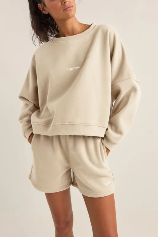 Rhythm Logo Crew Neck Fleece - OAT sold by Sun Diego Boardshops