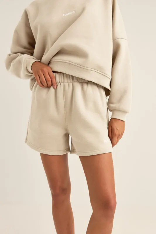 Rhythm Logo Fleece Shorts - OAT sold by Sun Diego Boardshops