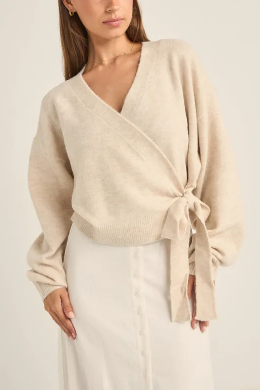 Rhythm Lexie Wrap Front Knit - NATURAL sold by Sun Diego Boardshops