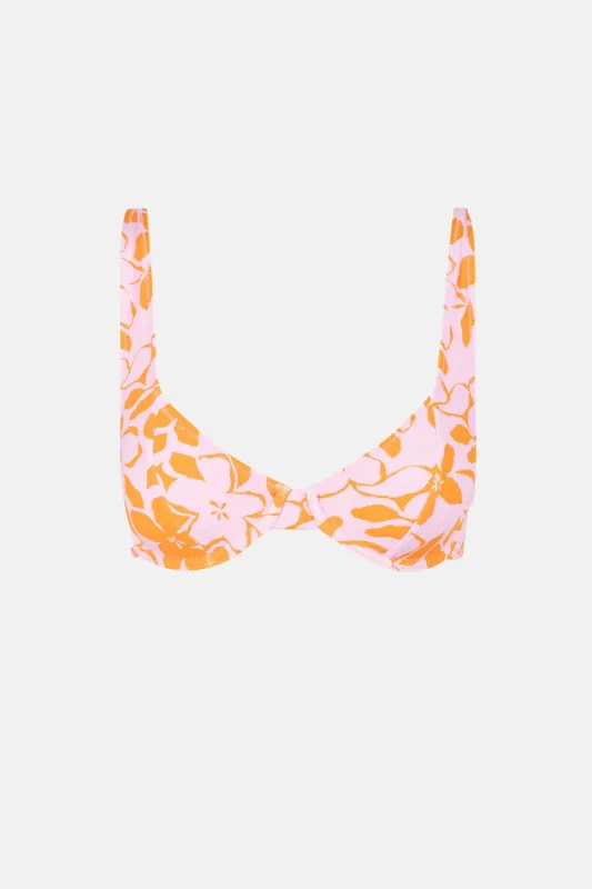 Rhythm Bora Bora Floral Panelled Underwire Top - PINK made by Rhythm.