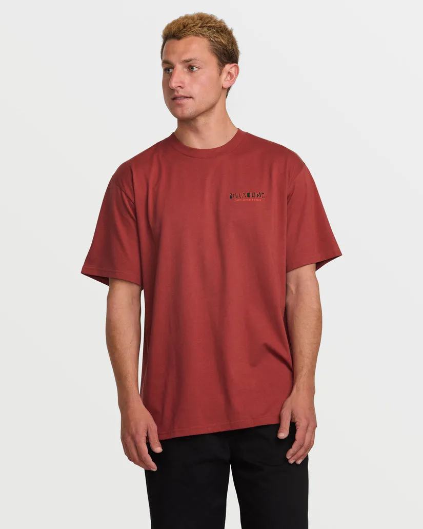 Billabong Twin Peaks Regular Short Sleeve Tee - DUSTY RED sold by Sun Diego Boardshops product image thumbnail 2