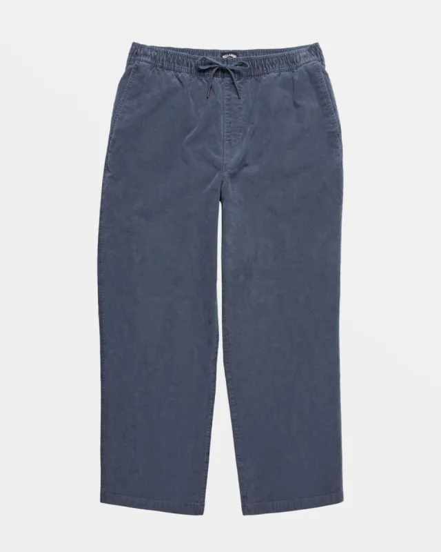 Billabong Larry Elastic Waist Corduroy Pants - SLATE BLUE made by Billabong