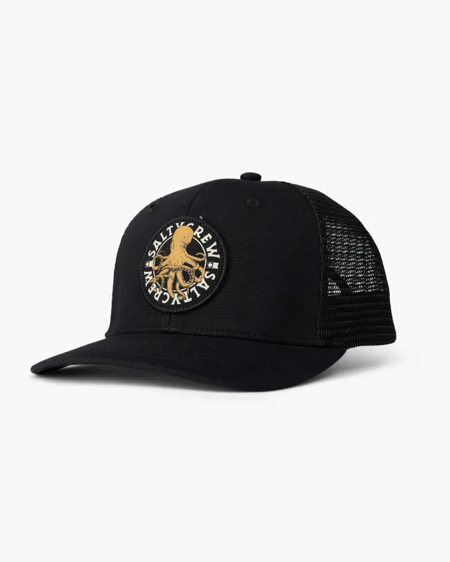 Salty Crew Tentacles Retro Trucker Hat - BLACK sold by Sun Diego Boardshops