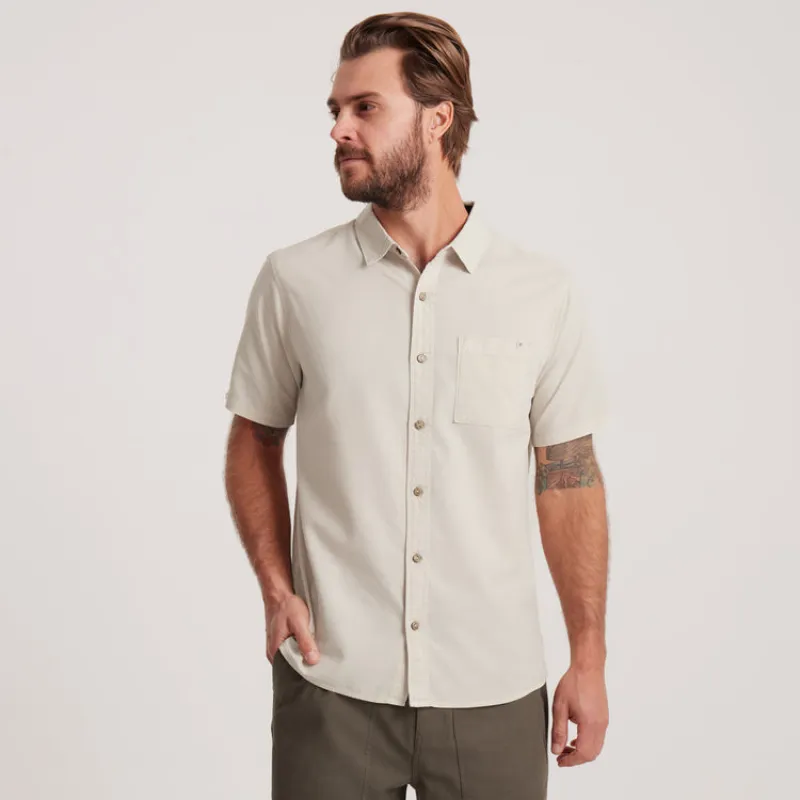 Roark Made To Fade Short Sleeve Button Up Shirt - BONE made by Roark