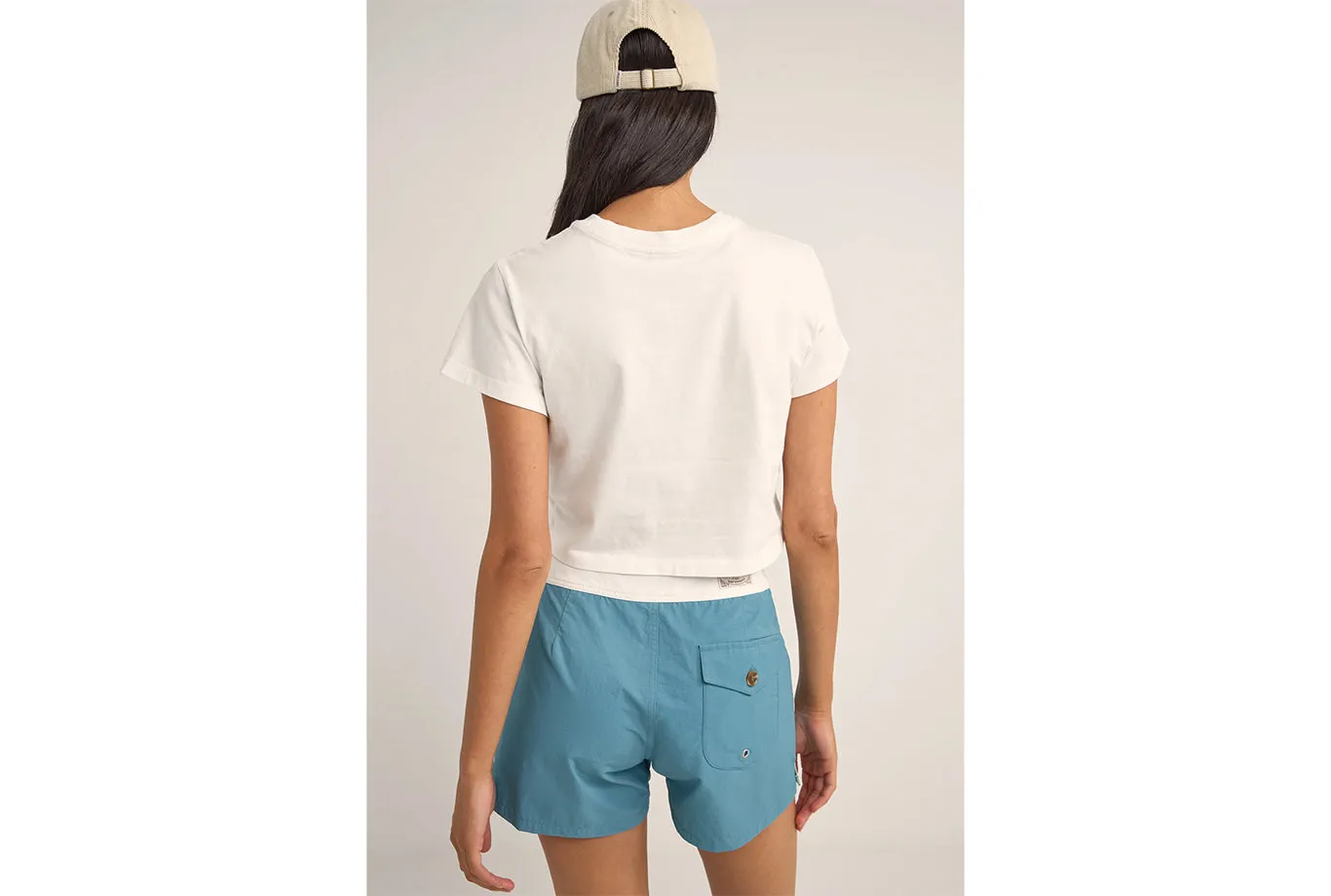 Rhythm BORA BORA FLORAL CROP CREW TEE - WHITE sold by Sun Diego Boardshops product image thumbnail 2