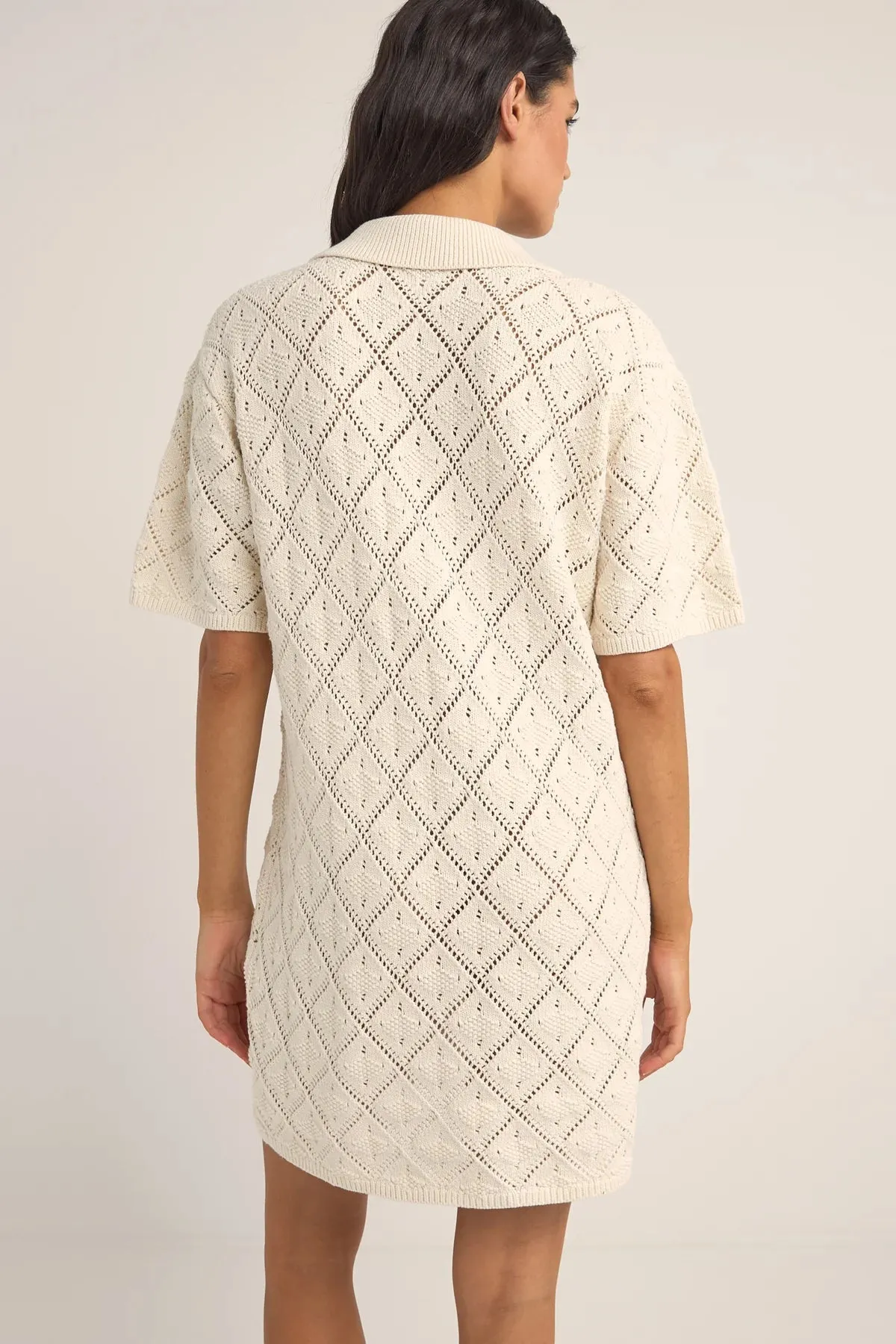 Rhythm Jaffa Knit Shirt Dress - WHITE sold by Sun Diego Boardshops product image thumbnail 2