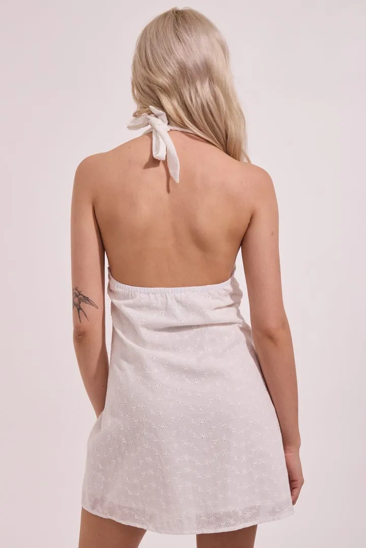 Rhythm Rosetta Halter Mini Dress - WHITE sold by Sun Diego Boardshops product image thumbnail 2