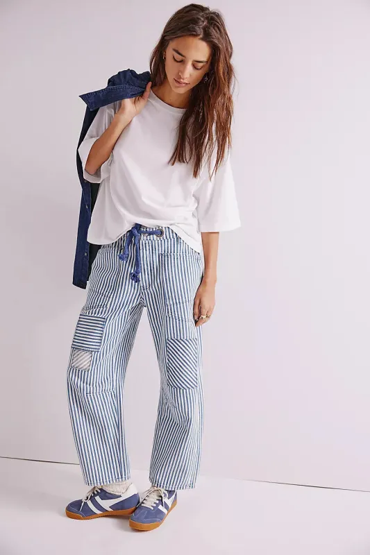 Free People We The Free Moxie Railroad Low-Slung Jeans - DARK SLATE made by Free People