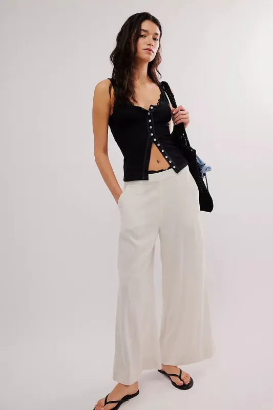 Free People End Game Pointelle Tank - BLACK sold by Sun Diego Boardshops