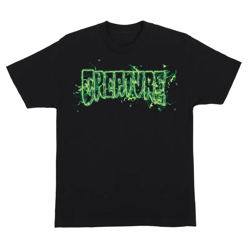Creature Inferno Logo Outline Men's T-Shirt - BLACK sold by Sun Diego Boardshops
