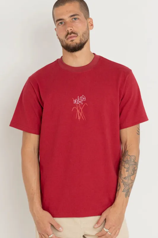 Rhythm Bouquet Vintage Ss T-Shirt - MERLOT made by Rhythm.