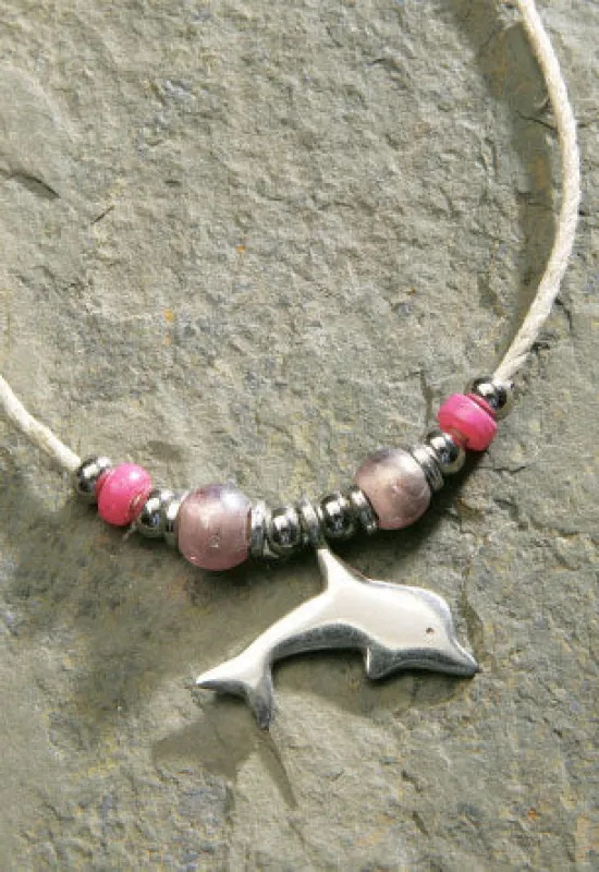 MAUNA KAI Hemp Cord Pewter Dolphin Necklace - ASSORTED sold by Sun Diego Boardshops