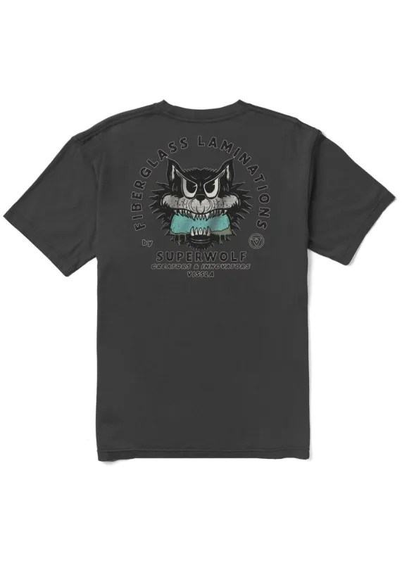 Vissla Super Wolf Premium Pkt Tee - BLACK sold by Sun Diego Boardshops