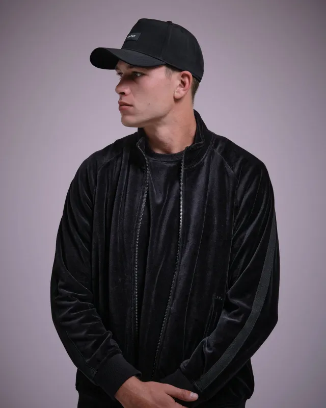 Tenore Velour Track Suit Jacket - BLACK sold by Sun Diego Boardshops