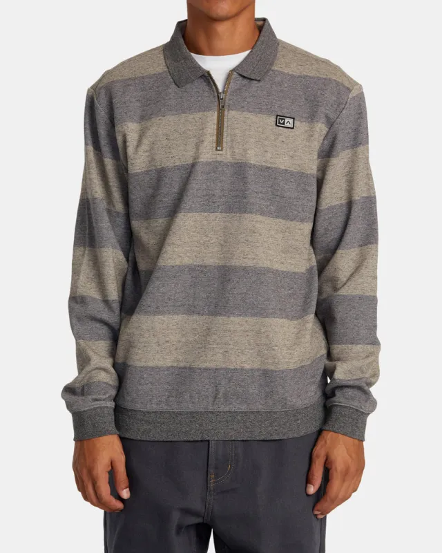 RVCA ERASER HALF ZIP SWEATSHIRT - WOOD made by RVCA