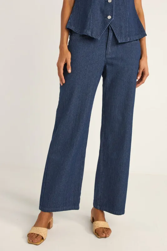 Rhythm Pinstripe Mid-Rise Pant - INDIGO sold by Sun Diego Boardshops