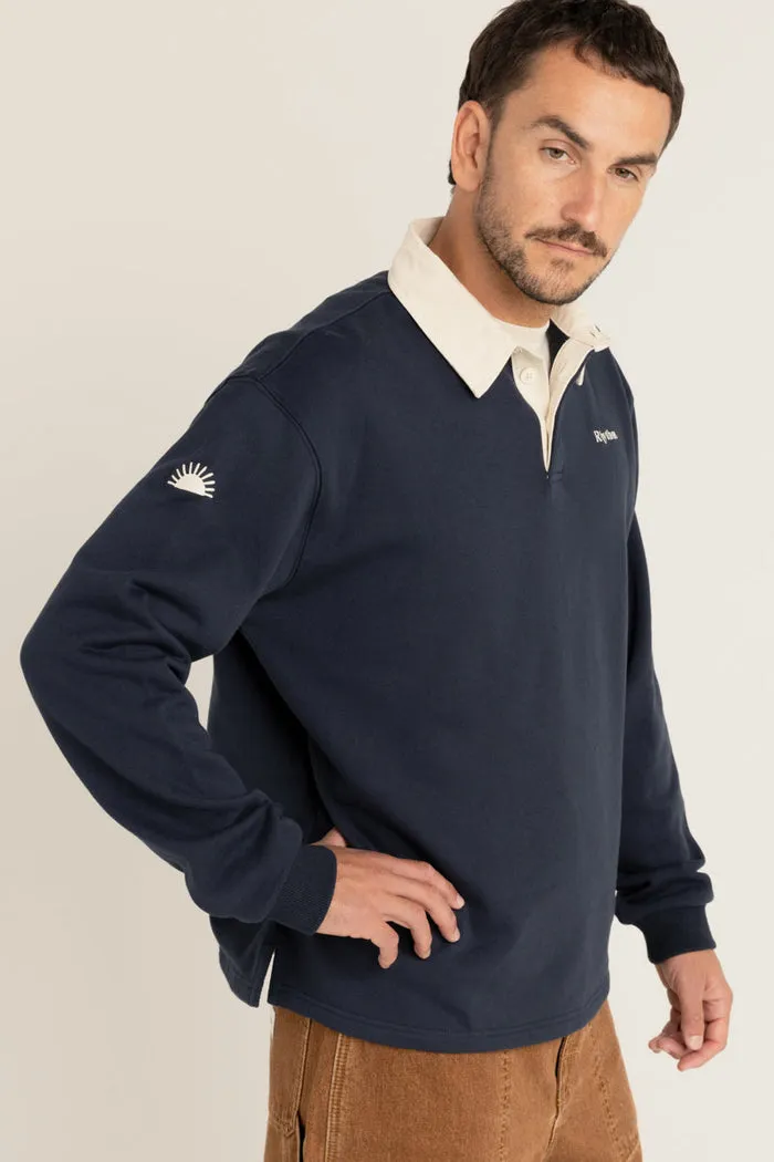 Rhythm Vintage Rugby Ls Polo - INDIGO sold by Sun Diego Boardshops