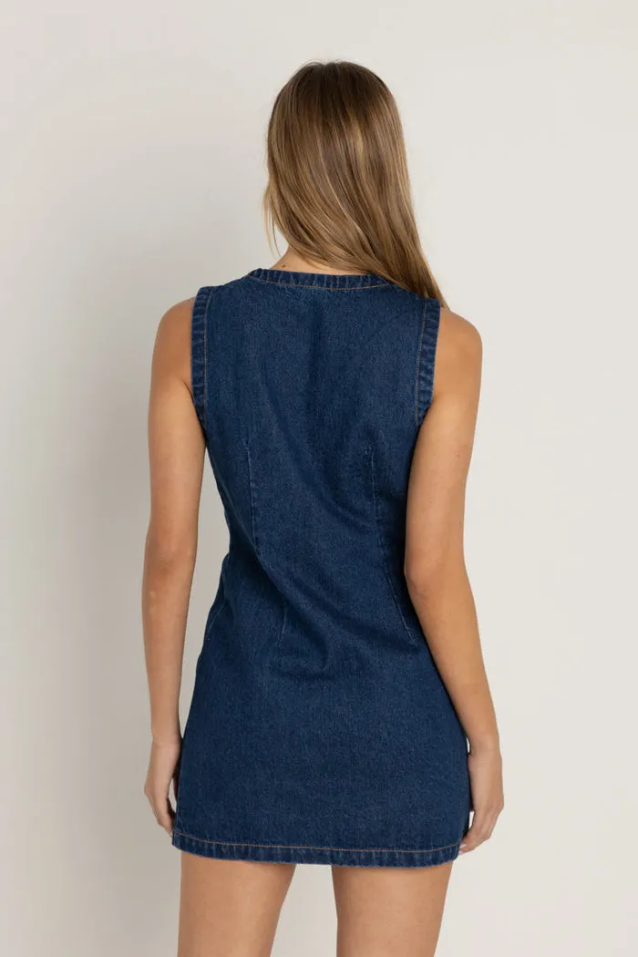Rhythm Gia Denim Dress - BLUE WASH sold by Sun Diego Boardshops product image thumbnail 2