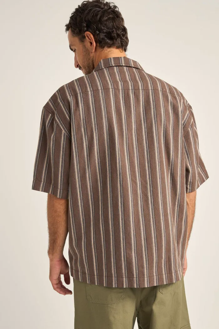 Rhythm Baja Relaxed Stripe Ss Shirt - CAFE LATTE sold by Sun Diego Boardshops product image thumbnail 2