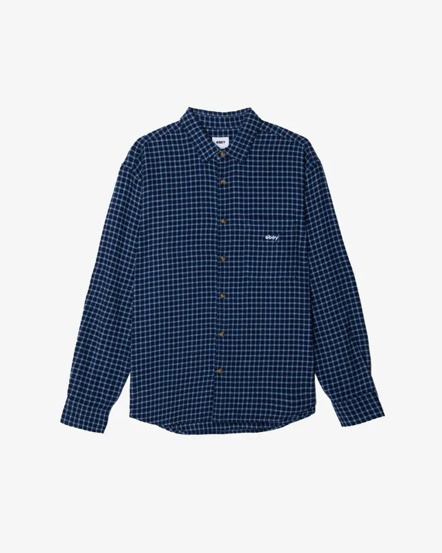 Obey BIGWIG BARRY SHIRT - ACADEMY NAVY sold by Sun Diego Boardshops