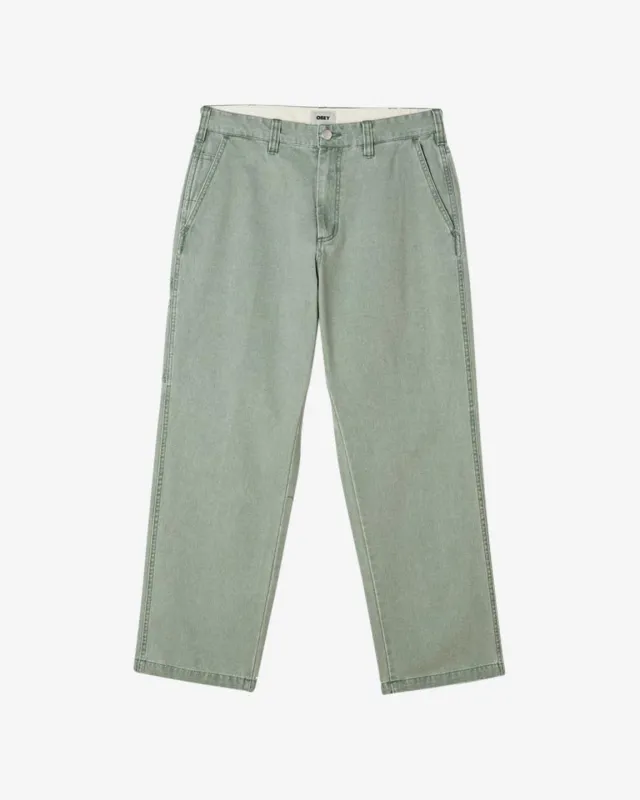 Obey HARDWORK CARPENTER PANT - PIGMENT DUCK GREEN sold by Sun Diego Boardshops