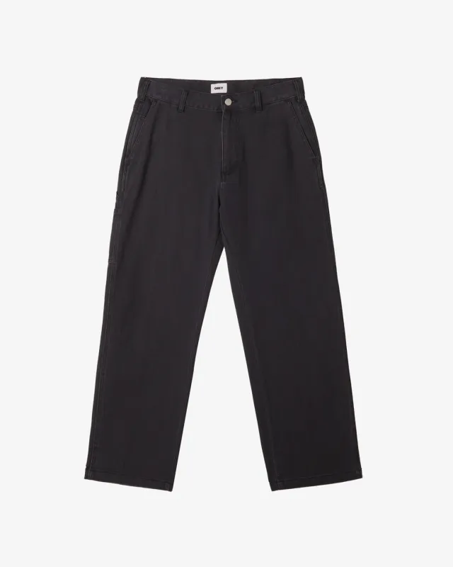 Obey HARDWORK CARPENTER DENIM - BLACK FADED WASH sold by Sun Diego Boardshops
