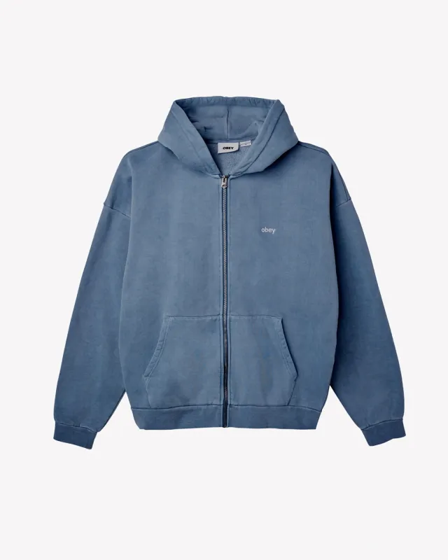 Obey LOWERCASE PIGMENT ZIP HOOD - ACADEMY NAVY sold by Sun Diego Boardshops