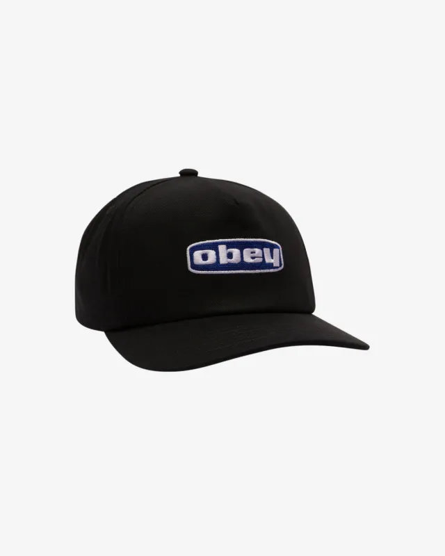 Obey RANKIN 5 PANEL SNAPBACK - BLACK sold by Sun Diego Boardshops