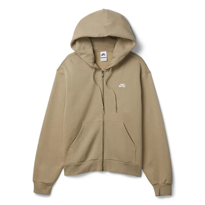 Nike Full-Zip Fleece Skate Hoodie - KHAKI/WHITE sold by Sun Diego Boardshops