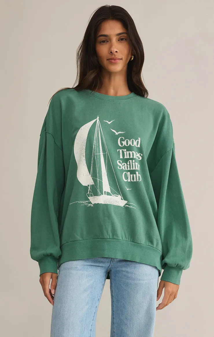 Z-Supply Sail Away Sunday Sweatshirt - BOTANICAL GREEN sold by Sun Diego Boardshops product image thumbnail 2