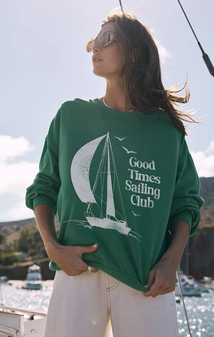 Z-Supply Sail Away Sunday Sweatshirt - BOTANICAL GREEN sold by Sun Diego Boardshops