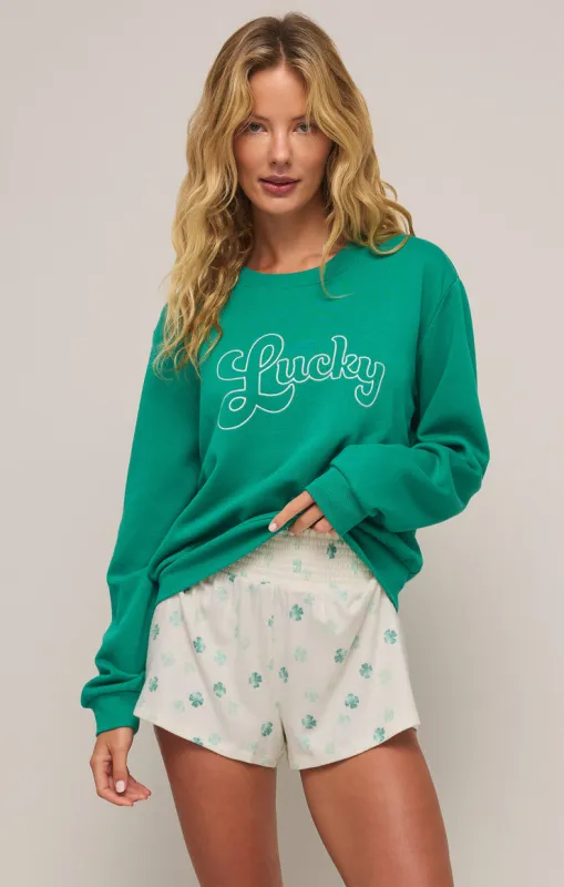 Z-Supply Lucky Sweatshirt - LUCKY GREEN sold by Sun Diego Boardshops