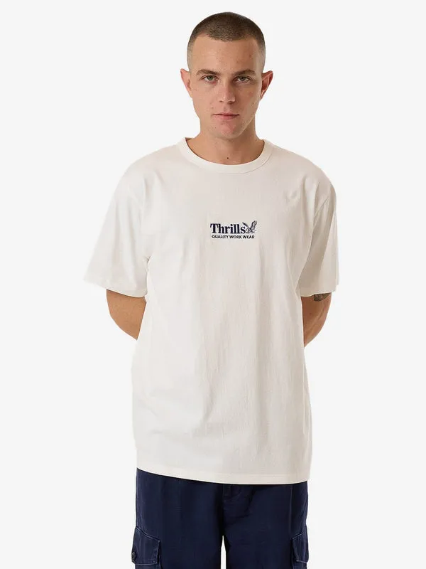 THRILLS Workwear Embro Merch Fit Tee - DIRTY WHITE sold by Sun Diego Boardshops