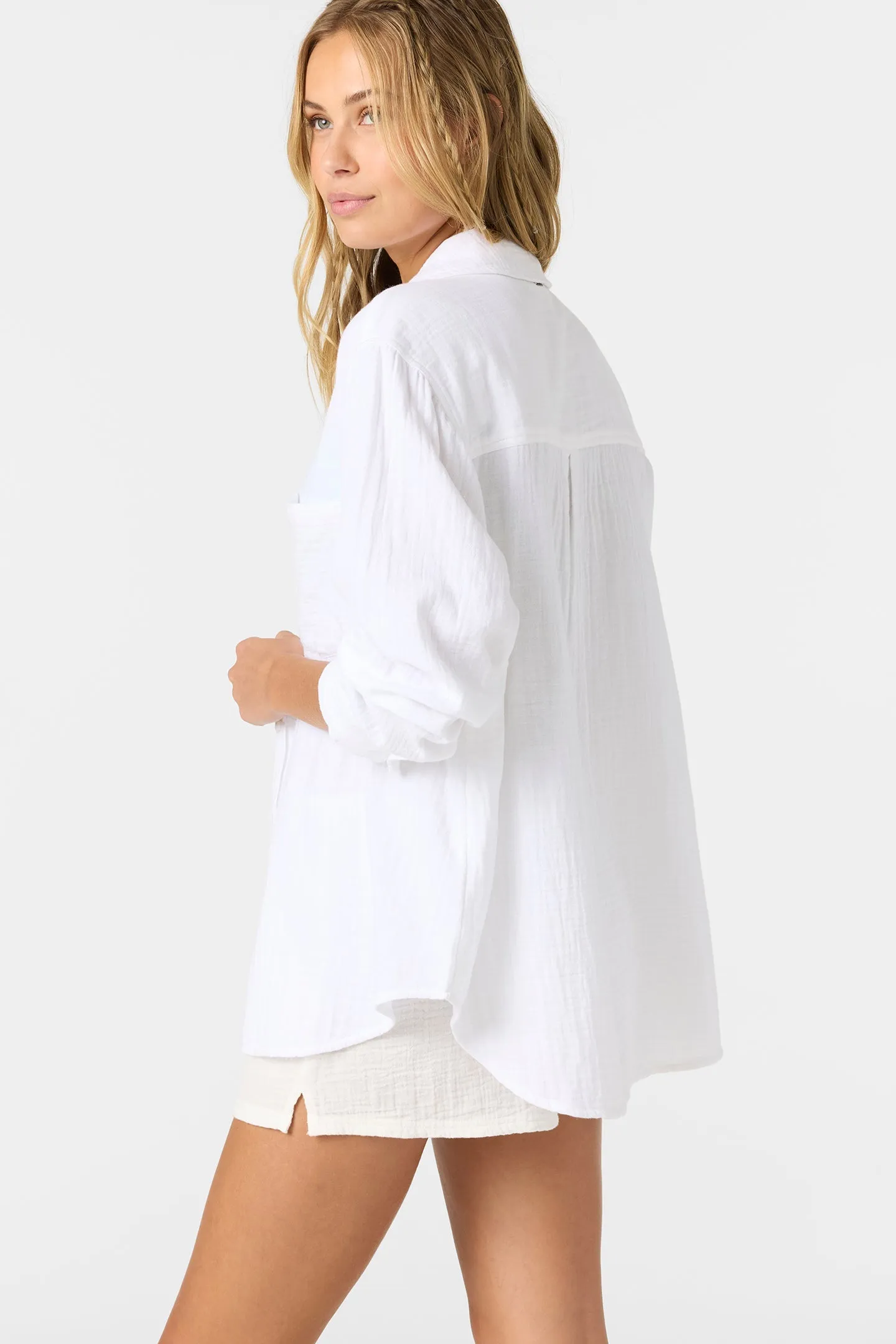 O'Neill LENI RELAXED LONG SLEEVE TOP - WHITE sold by Sun Diego Boardshops product image thumbnail 2
