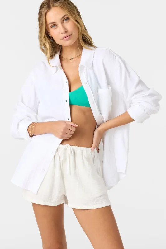 O'Neill LENI RELAXED LONG SLEEVE TOP - WHITE made by O'Neill