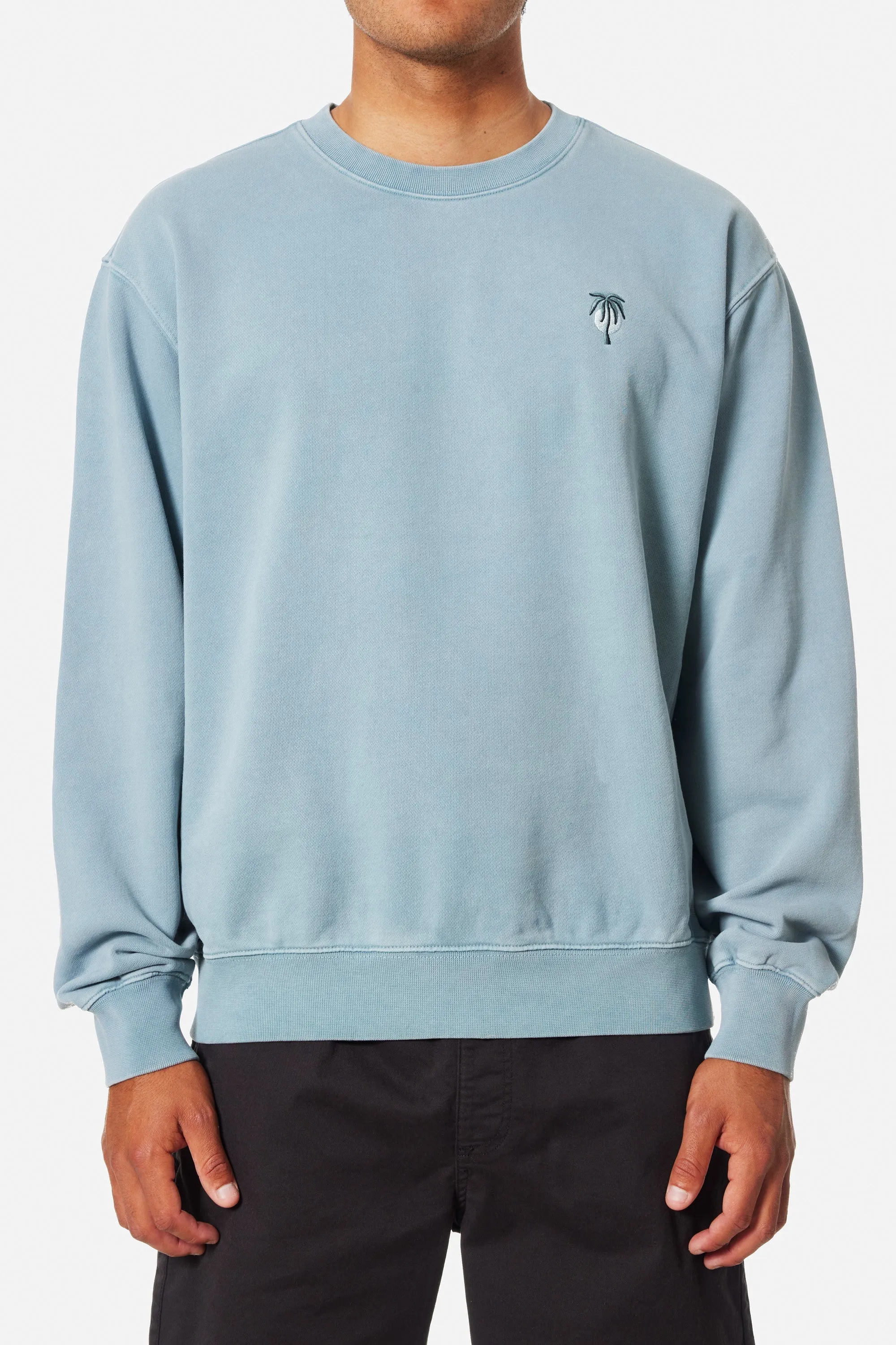 KATIN CRAWFORD EMBROIDERED CREWNECK - SKY BLUE sold by Sun Diego Boardshops