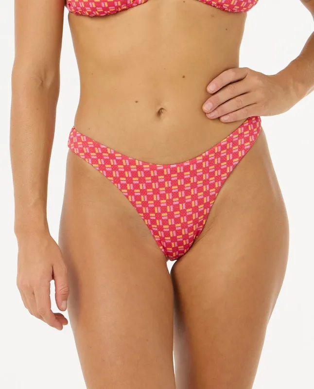 Rip Curl Shell Cove High Leg Cheeky - RED sold by Sun Diego Boardshops