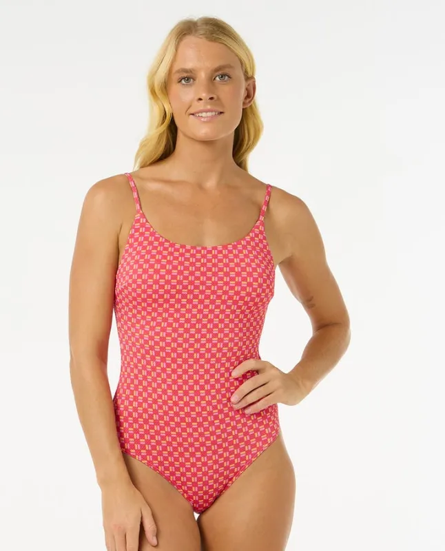 Rip Curl Shell Cove Cheeky One Piece - RED made by Ripcurl